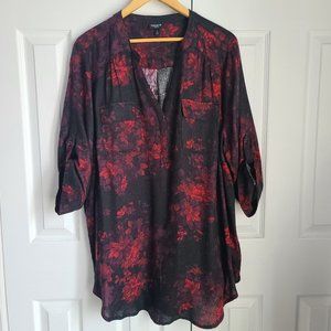 Torrid Black Floral Tunic 2X
